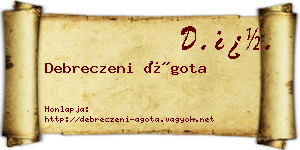 Debreczeni Ágota névjegykártya