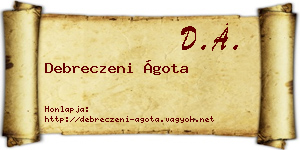 Debreczeni Ágota névjegykártya